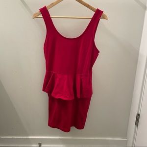 Cotton peplum bodycon dress